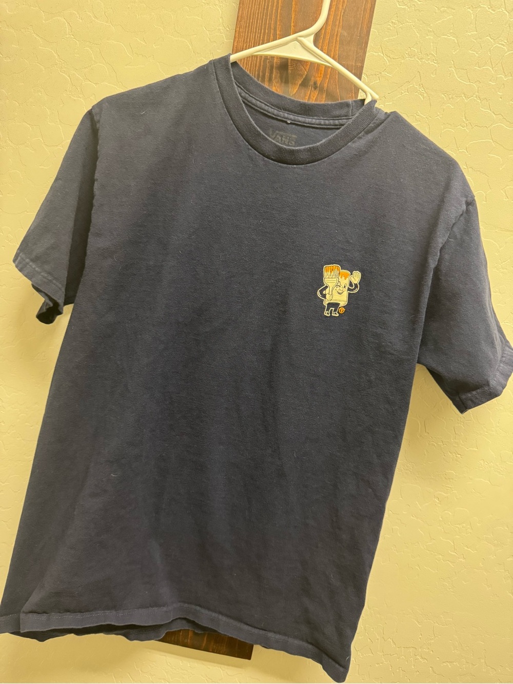 Vans Navy Short Sleeve Tee with Yellow Graphic